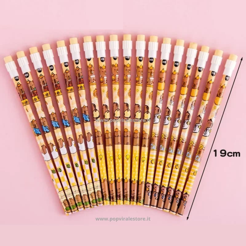 Set 10 Matite Cartoon Kids Virale – HB in Legno, Stile Pop Divertente