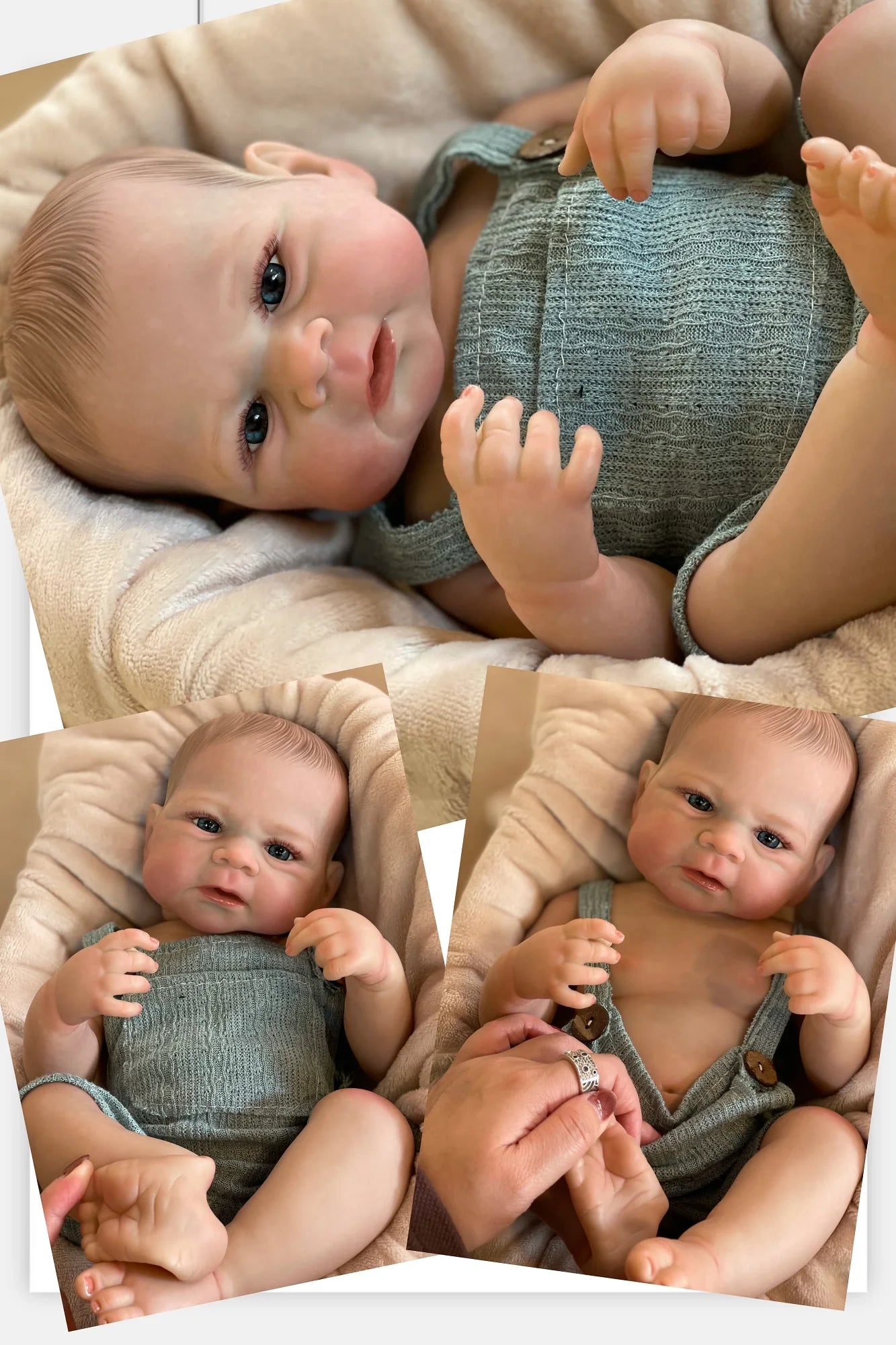 Bambola Reborn Piccolo Sogno – Realistic Baby Boy Doll 50cm | Soft Silicone Vinyl Full Body