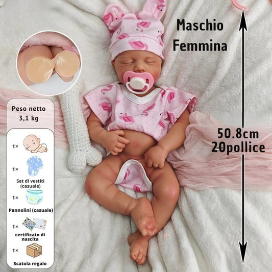 Reborn RealBaby Touch Bambola Silicone Realistica 50cm 1:1 Soft Feel