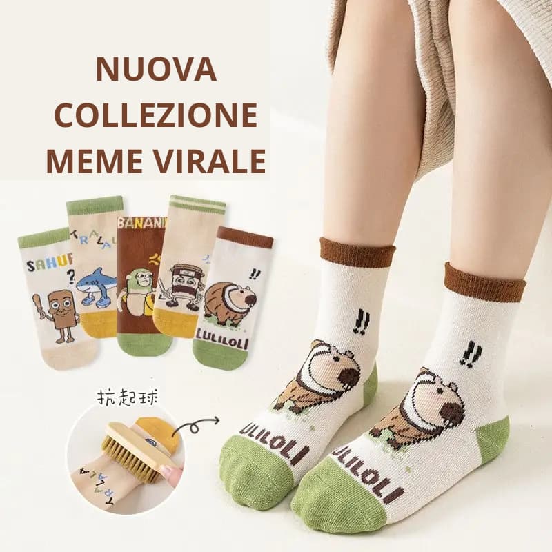 5 Paia Calzini Meme Virale  | Calzini Cartoon Unisex Pop & Kawaii