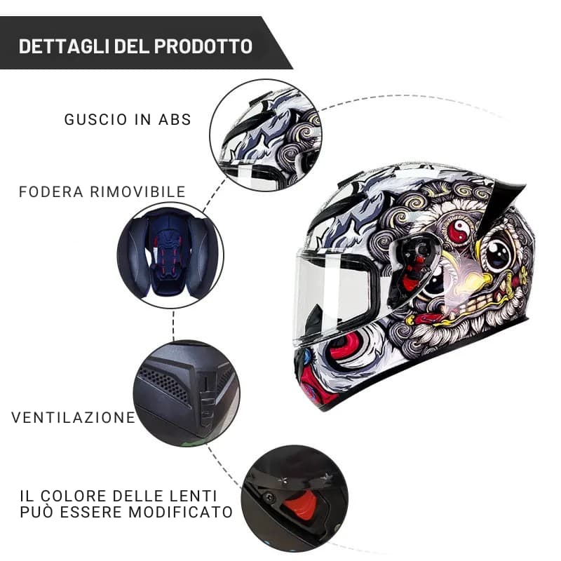 Iron Rider Casco – Casco Integrale Moto Certificato DOT ECE