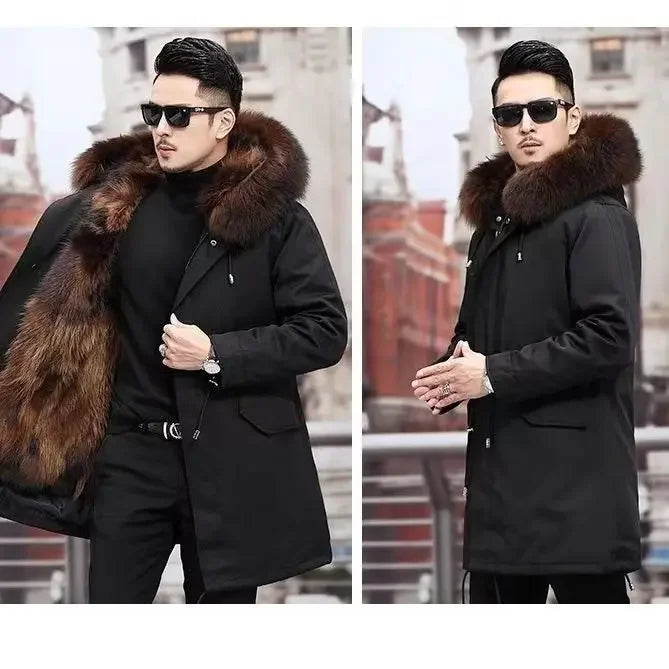 NordFur Jacket – Parka Invernale Uomo Lungo con Cappuccio e Interno in Faux Fur