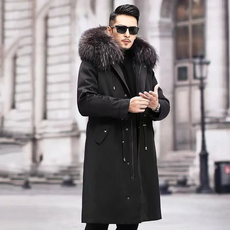 NordFur Jacket – Parka Invernale Uomo Lungo con Cappuccio e Interno in Faux Fur