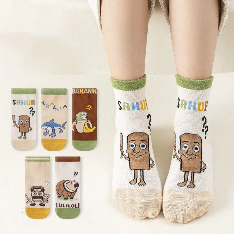 5 Paia Calzini Meme Virale  | Calzini Cartoon Unisex Pop & Kawaii