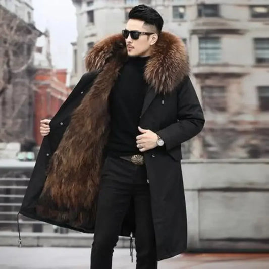 NordFur Jacket – Parka Invernale Uomo Lungo con Cappuccio e Interno in Faux Fur